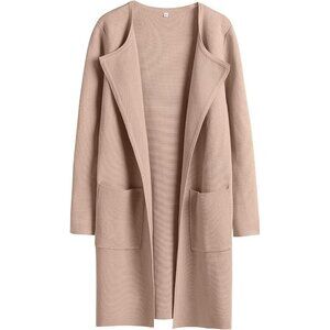 Anrabess Women's khaki open front knit long coatigan fall casual classy coat